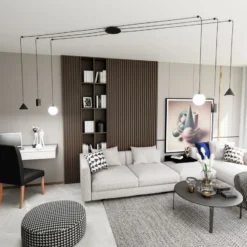 Emibig Pendellampa Fuji Stål Svart | Passande för 2x E14 - Max 10W, 2x GU10 - Max 10W, 2x GX53 - Max 10W