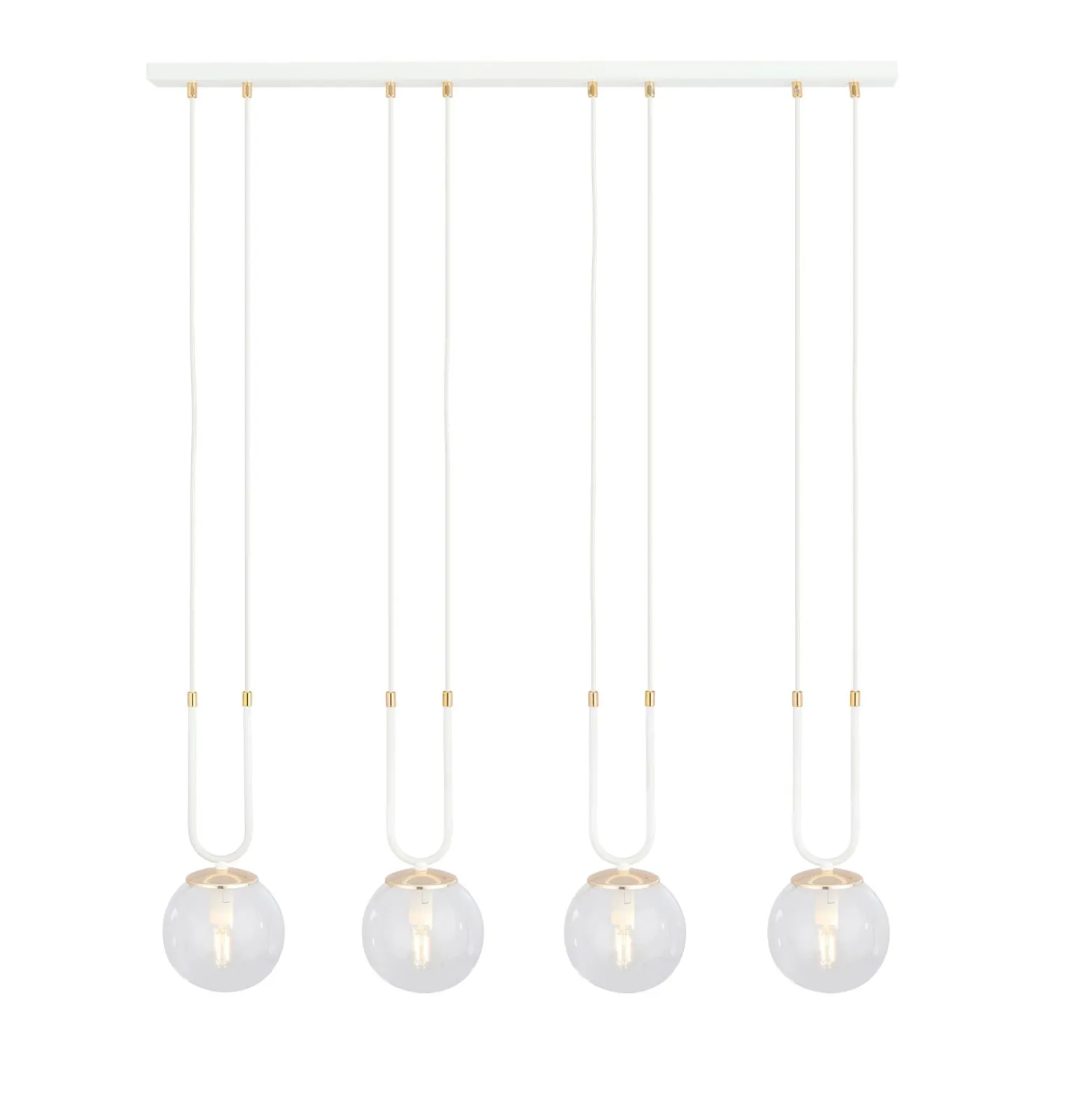 Emibig Pendellampa Glam Stål Vit | Passande för 4x E14 - Max 10W