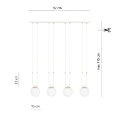 Emibig Pendellampa Glam Stål Vit | Passande för 4x E14 - Max 10W