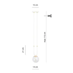 Emibig Pendellampa Glam Stål Vit | Passande för 1x E14 - Max 10W