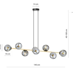 Emibig Pendellampa Gravity Stål Svart | Passande för 8x E14 - Max 10W