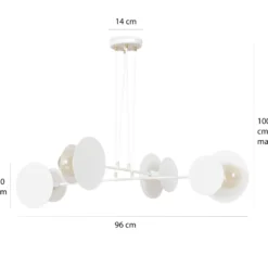 Emibig Pendellampa Idea Stål Vit | Passande för 4x E27 - Max 10W