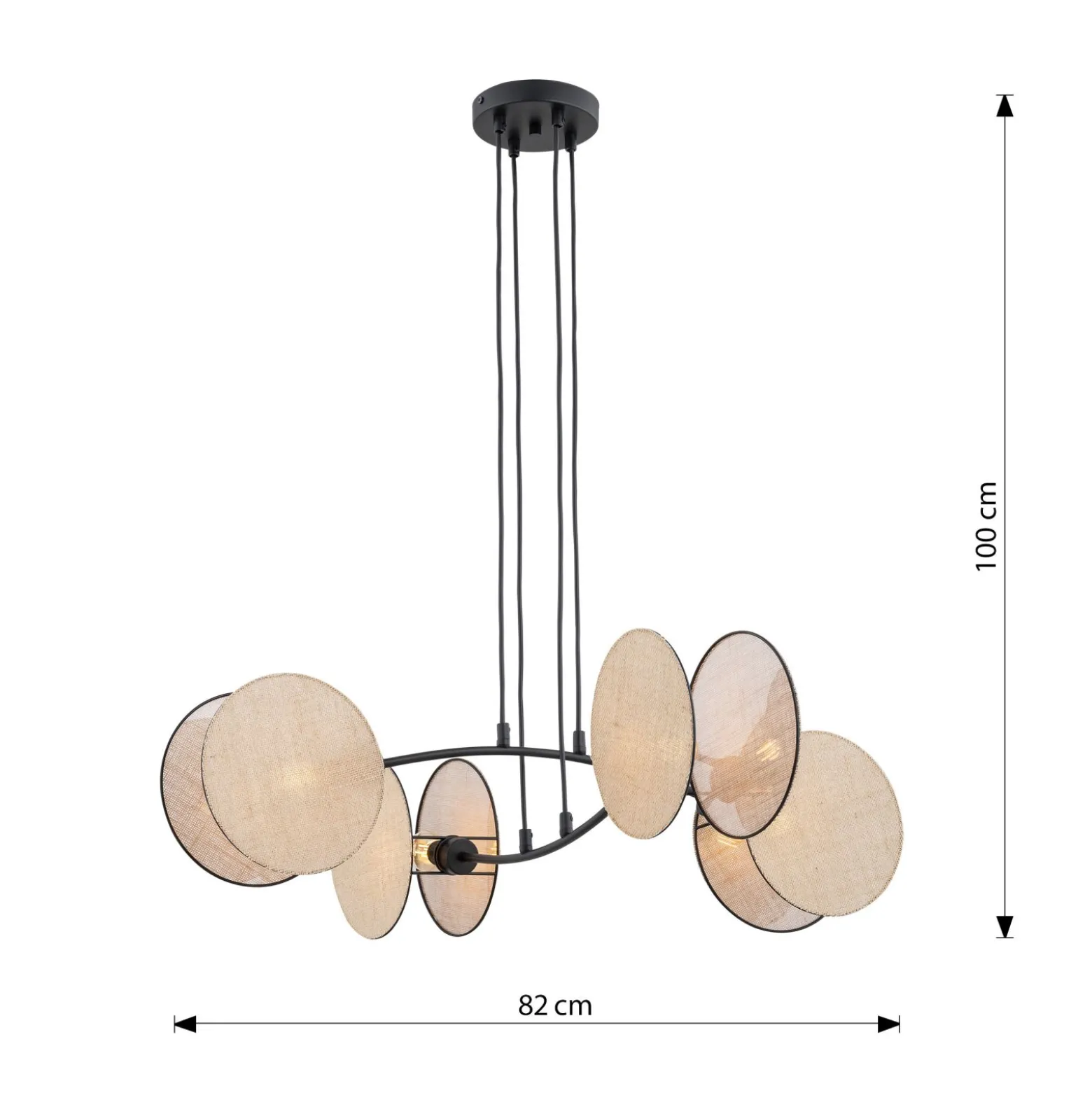 Emibig Pendellampa Motif Stål Svart | Passande för 4x E27 - Max 15W