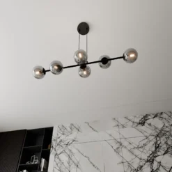 Emibig Pendellampa Rossi Stål Svart | Passande för 6x E14 - Max 10W
