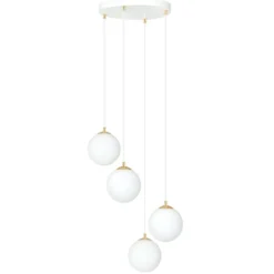 Emibig Pendellampa Royal Stål Vit | Passande för 4x E14 - Max 10W