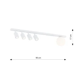 Emibig Taklampa Baster Stål Vit | Passande för 4x GU10 - Max 8W, 1x E14 - Max 10W