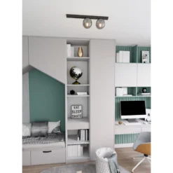 Emibig Taklampa Fit Stål Svart | Passande för 2x E14 - Max 10W