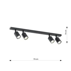 Emibig Taklampa Flash Stål Svart | Passande för 4x GU10 - Max 8W