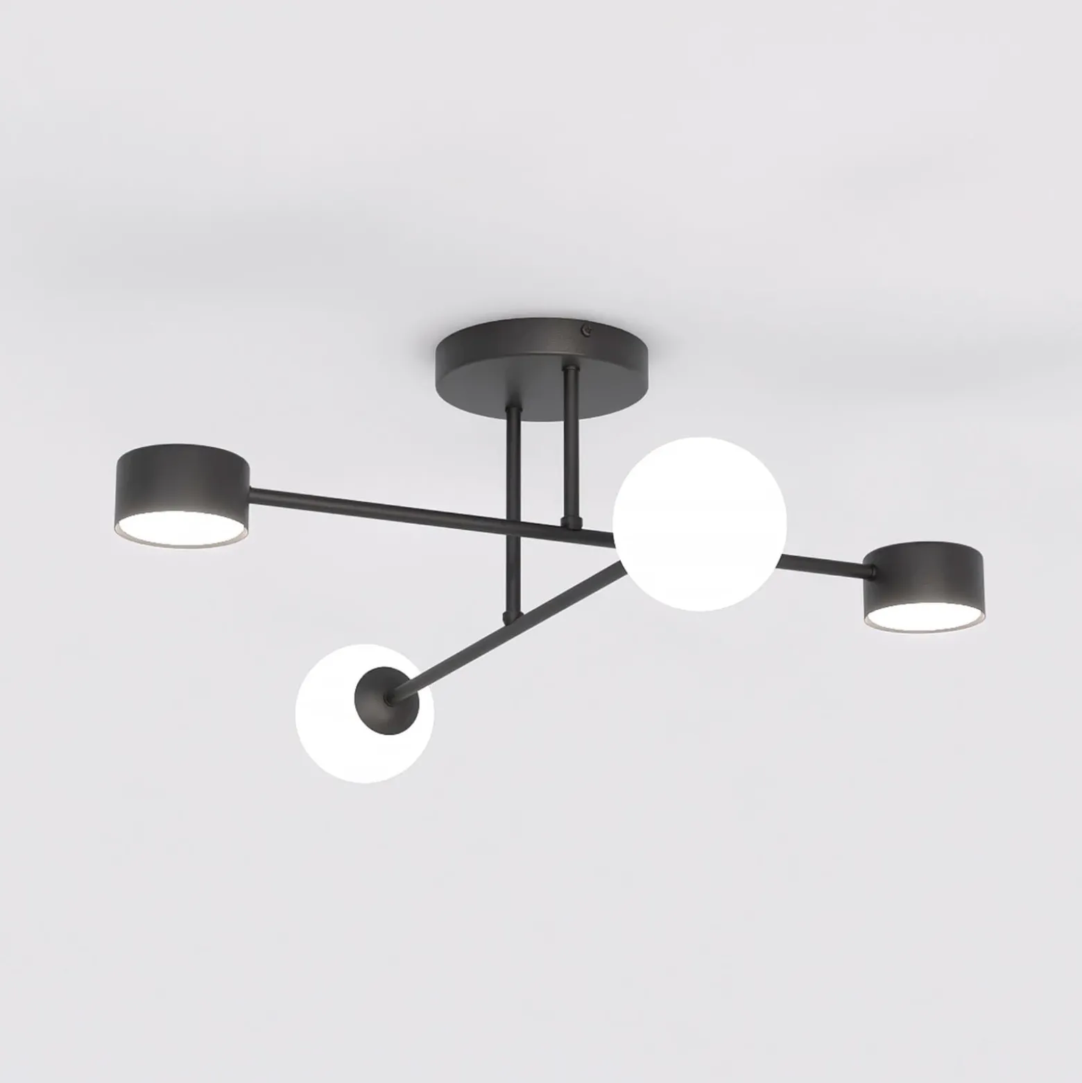 Emibig Taklampa Holon Stål Svart | Passande för 2x G9 - Max 8W, 2x GX53 - Max 12W