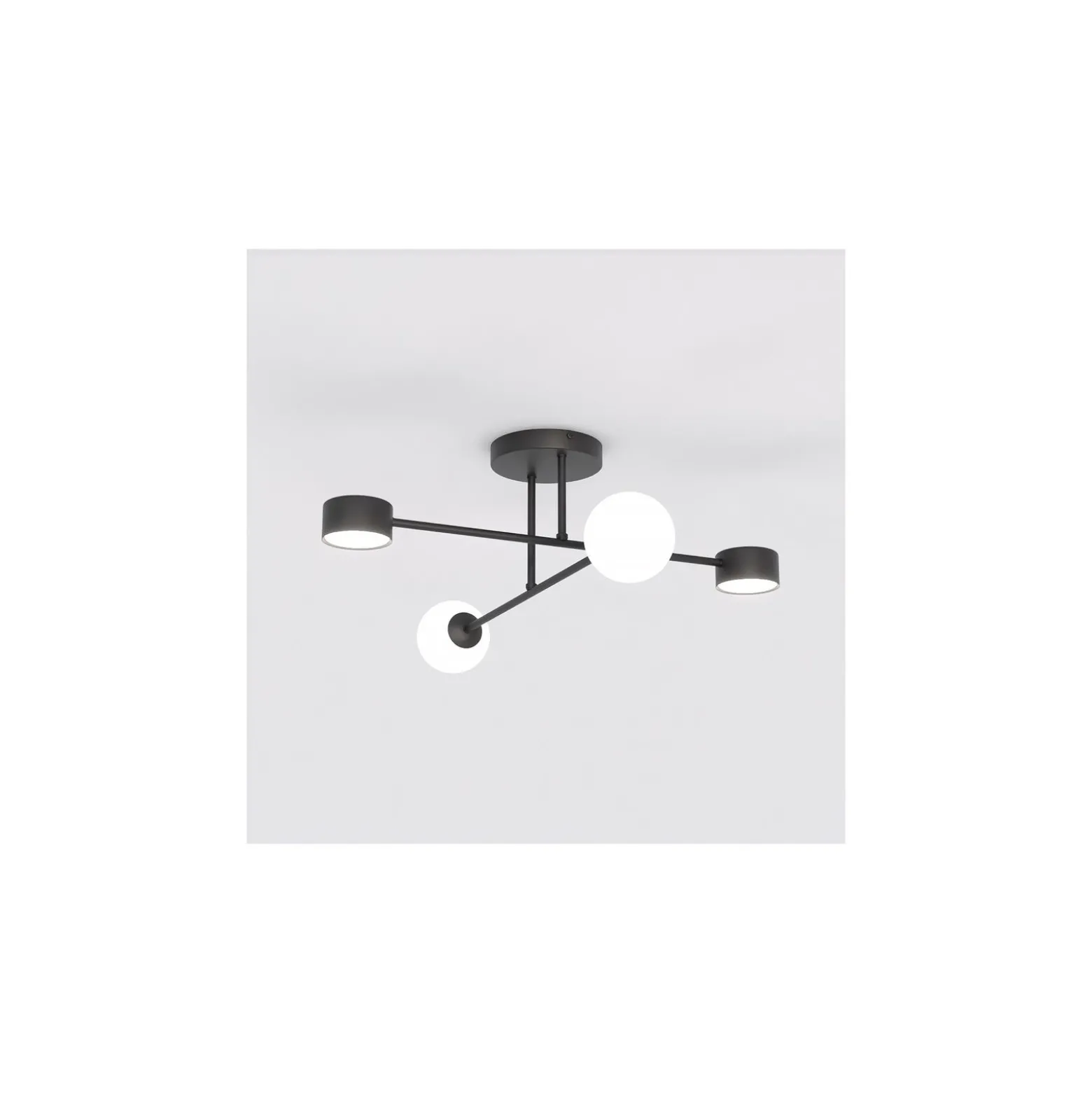 Emibig Taklampa Holon Stål Svart | Passande för 2x G9 - Max 8W, 2x GX53 - Max 12W