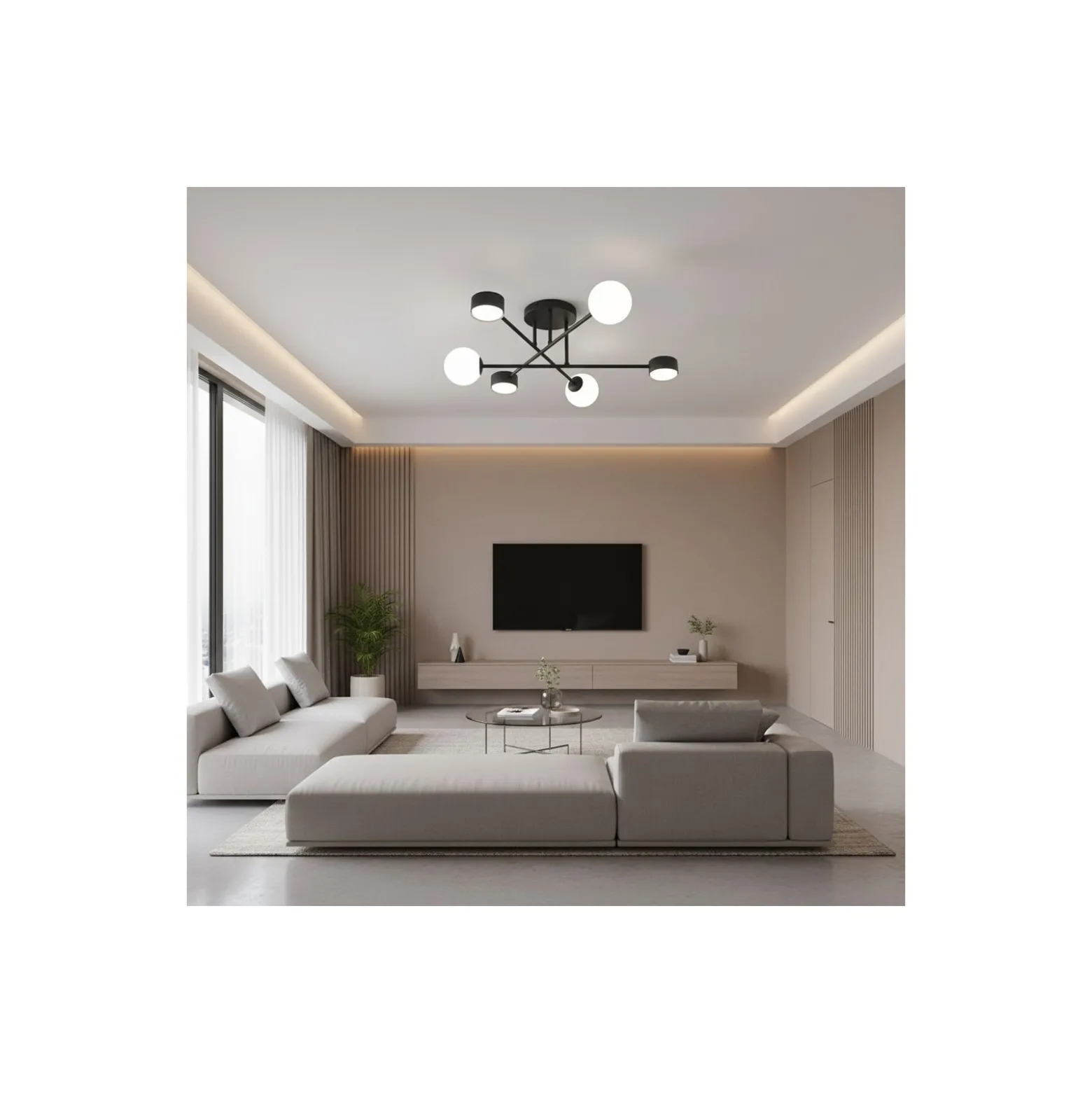 Emibig Taklampa Holon Stål Svart | Passande för 3x G9 - Max 8W, 3x GX53 - Max 12W