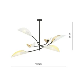 Emibig Taklampa Lotus Stål Svart | Passande för 6x E14 - Max 10W