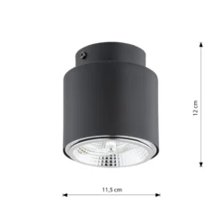 Emibig Taklampa Nano Stål Svart | Passande för 1x GU10 (AR111) - Max 12W