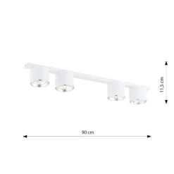 Emibig Taklampa Nano Stål Vit | Passande för 4x GU10 (AR111) - Max 12W