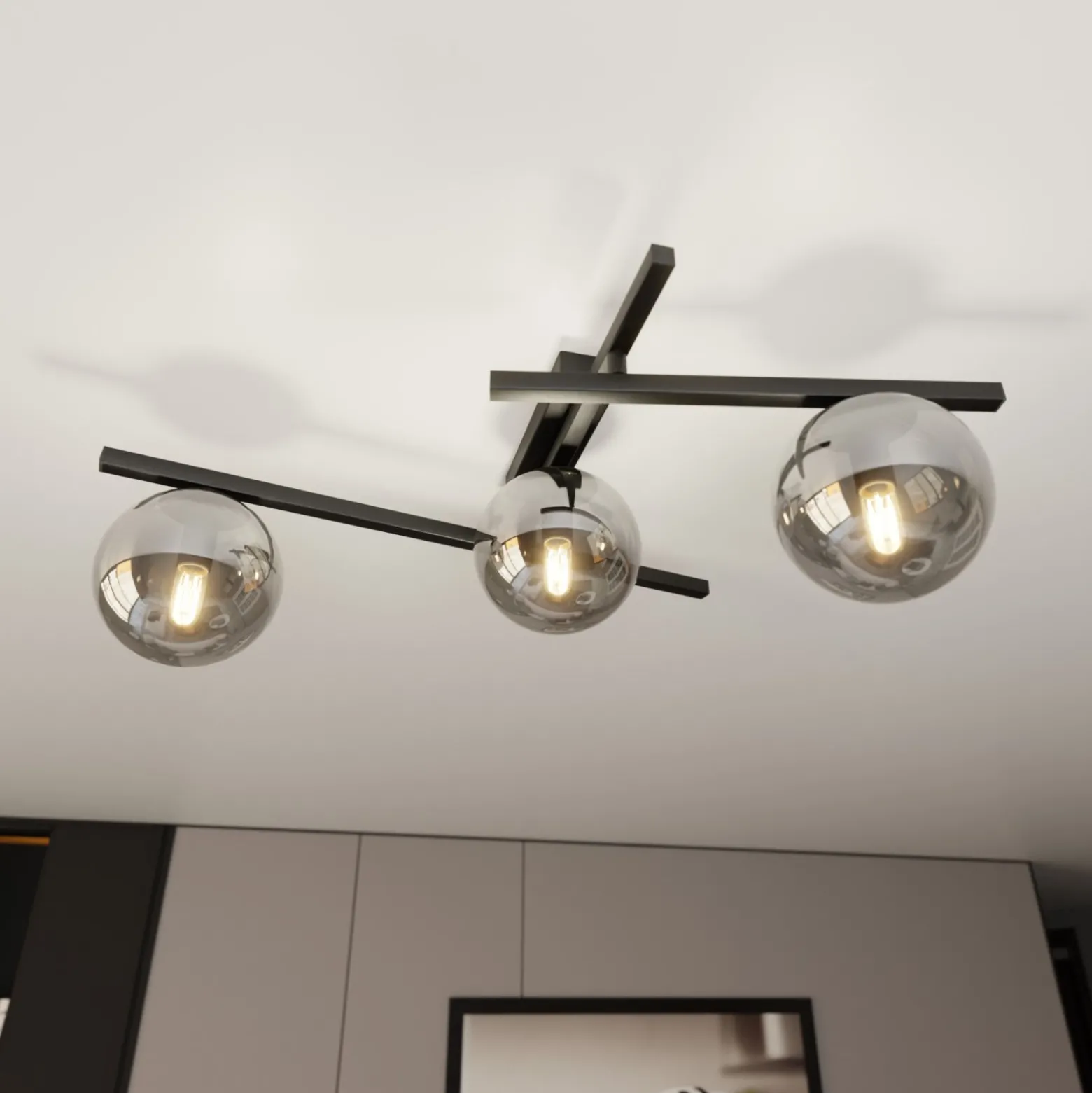Emibig Taklampa Smart Stål Svart | Passande för 3x E14 - Max 10W