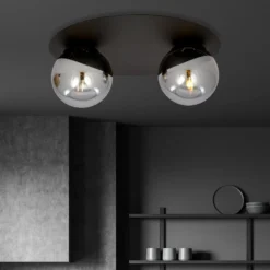 Emibig Taklampa Solar Stål Svart | Passande för 2x E14 - Max 10W