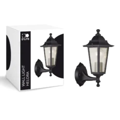 Flerpack 4x D'Lite Vägglampa Helora Svart | IP44 - Passande för 1x E27