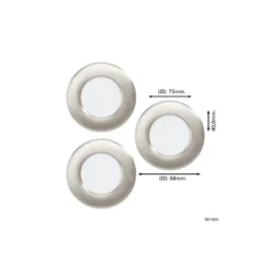 Flerpack 3x Eglo Infälld Spot Fueva 6 Plast Satin Nickel 11.1W 1350lm - 827-840-865 CCT