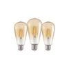Flerpack 3x Eglo LED Edison E27 Filament Ambar 4W 400lm - 822 Extra Varm Vit | Ersättare 40W