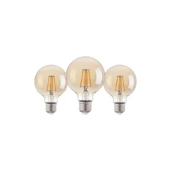 Flerpack 3x Eglo LED Globe E27 Filament Ambar 12W 400lm - 822 Extra Varm Vit | Ersättare 40W