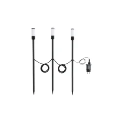 Flerpack 3x Eglo Spik Ljus Zancaro 1 Aluminium Svart 1W 130lm - 830 Varm Vit | IP44