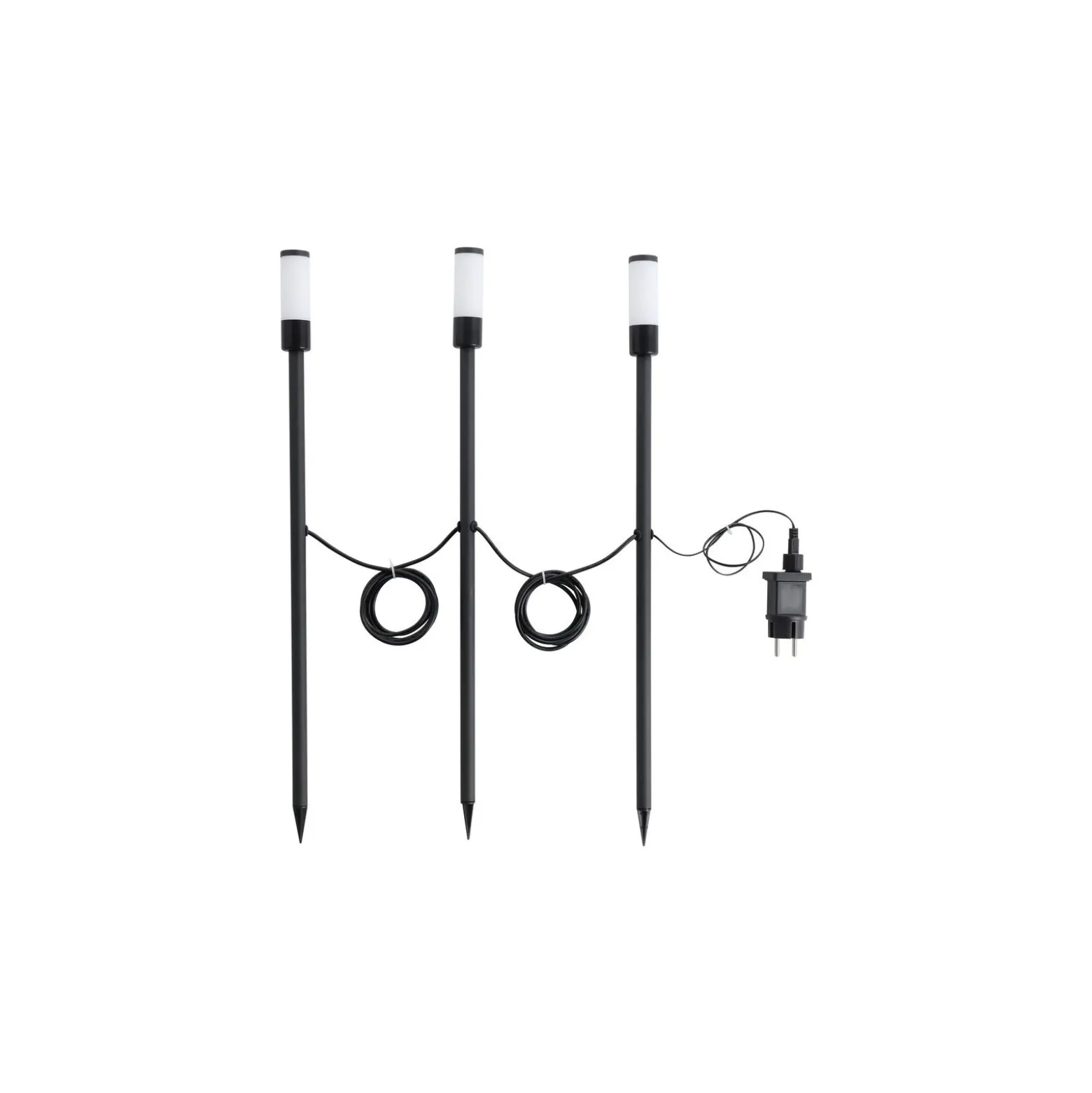 Flerpack 3x Eglo Spik Ljus Zancaro 1 Aluminium Svart 1W 130lm - 830 Varm Vit | IP44