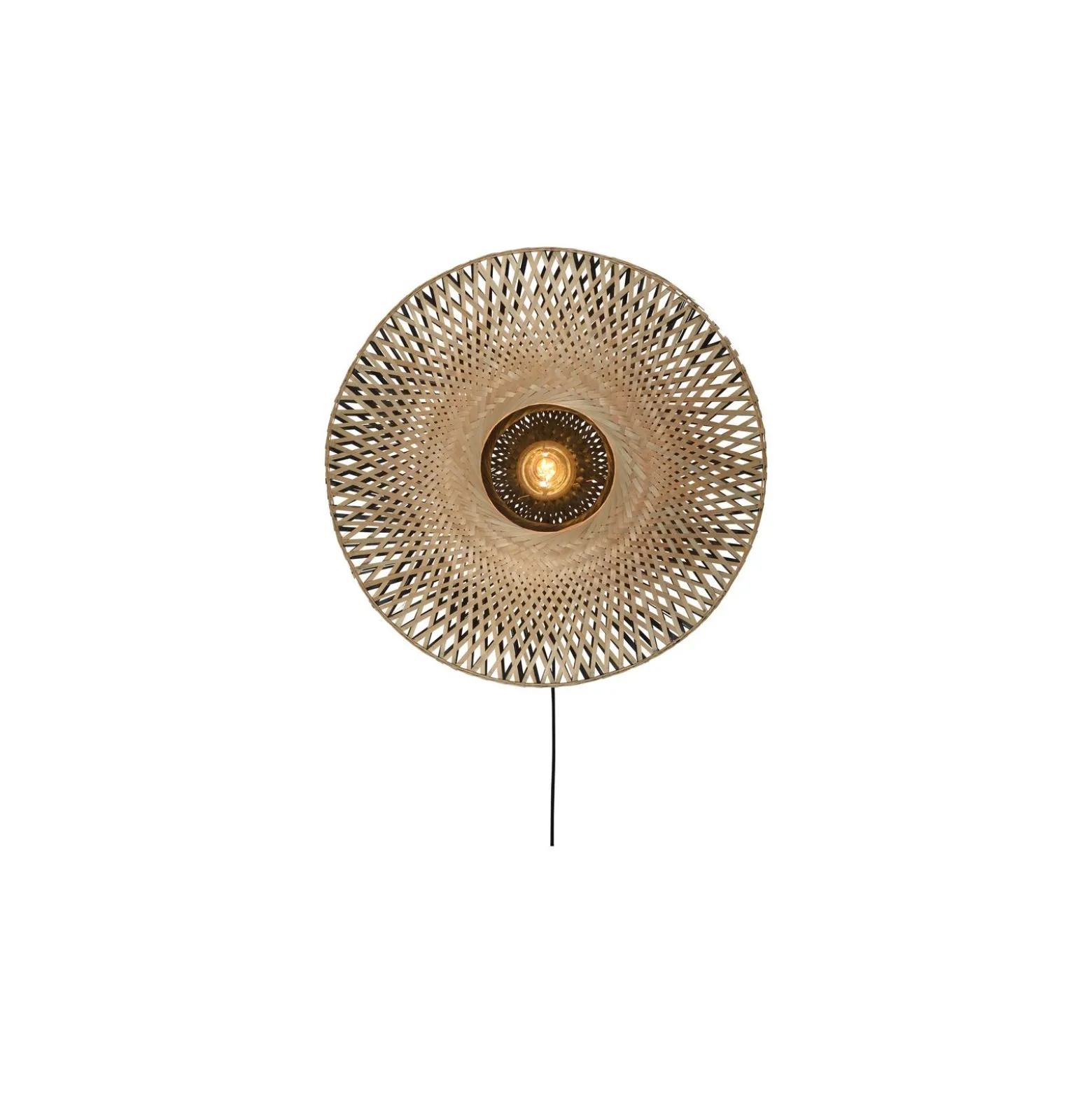 Good&Mojo Vägglampa Kalimantan Bambu Svart S | Passande för 1x E27