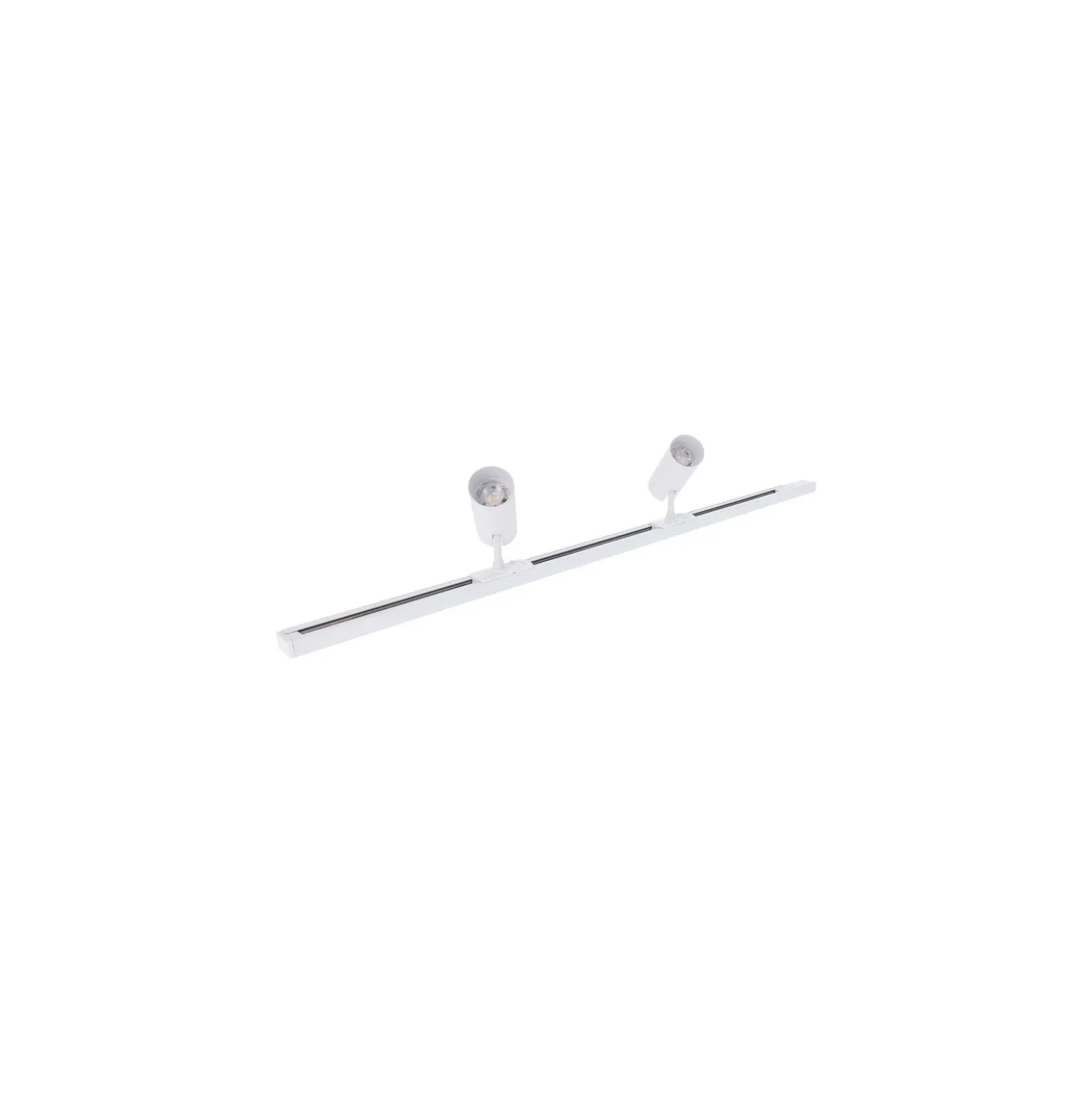 Komplett set 1-Fas Rail L 2 x 2 Meter Vit | incl. 10x Spot + GU10 2700K 3W Dimbar + Ändkåpa, Strömkontakt och L -Anslutningsstycke