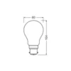 Ledvance Classic LED B22 Päron Matt 5.9W 806lm - 827 Extra Varm Vit | Ersättare 60W