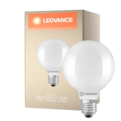 Ledvance Classic LED E27 Globe Filament Matt 7.5W 1055lm - 827 Extra Varm Vit | Dimbar - Ersättare 75W