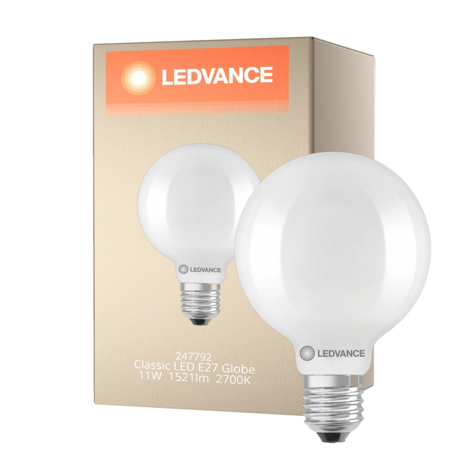 Ledvance Classic LED E27 Globe Filament Matt 11W 1521lm - 827 Extra Varm Vit | Ersättare 100W