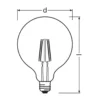 Ledvance Classic LED E27 Globe Filament Klar 4W 470lm - 827 Extra Varm Vit | Ersättare 40W