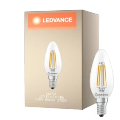 Ledvance Classic LED E14 Kronljus Filament Klar 5.9W 806lm - 827 Extra Varm Vit | Ersättare 60W