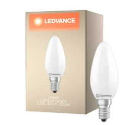 Ledvance Classic LED E14 Kronljus Matt 2.5W 470lm - 827 Extra Varm Vit | Dimbar - Ersättare 40W