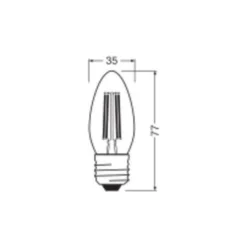 Ledvance Classic LED E27 Kronljus Filament Klar 3.4W 470lm - 827 Extra Varm Vit | Ersättare 40W
