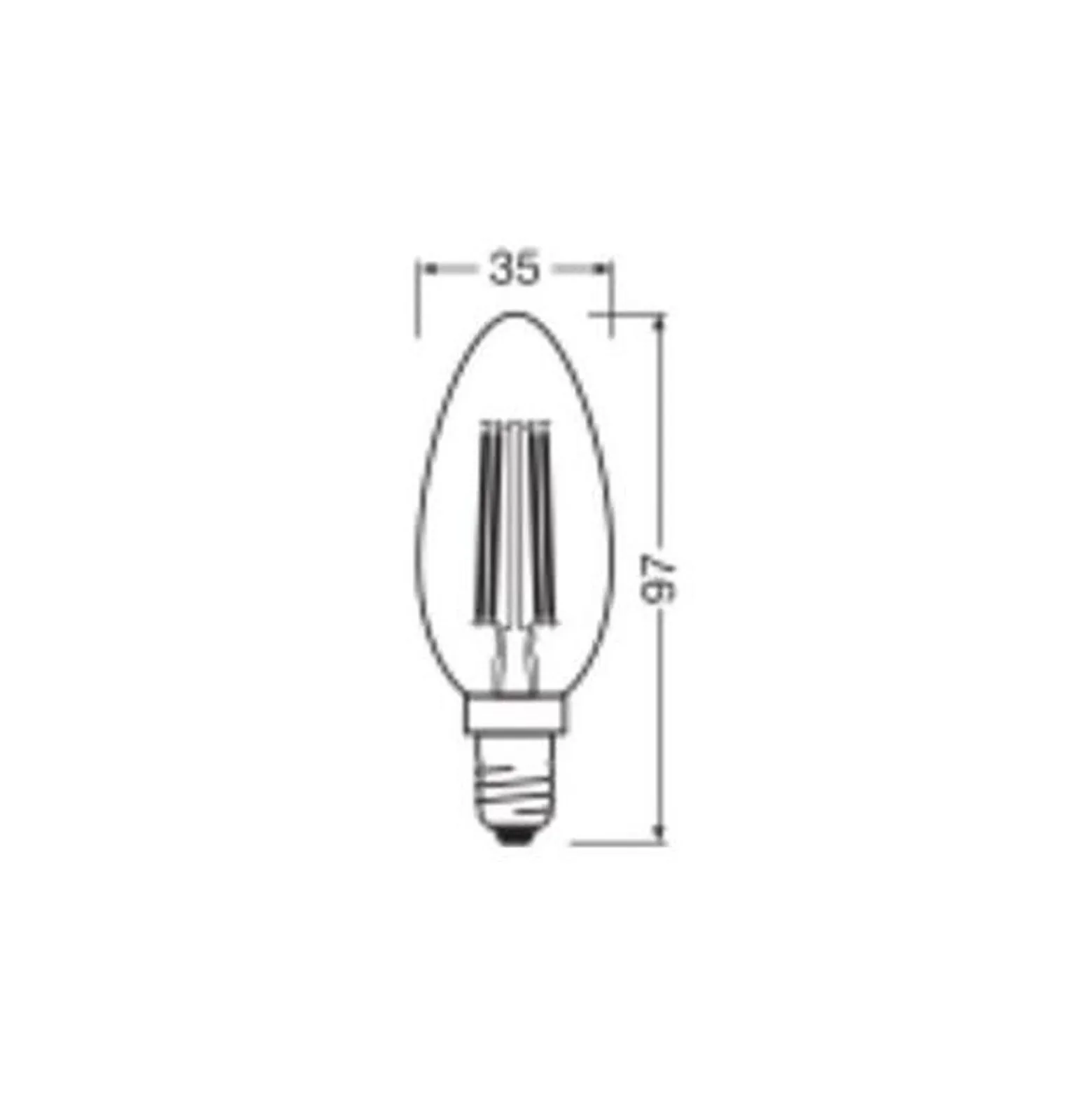 Ledvance Classic LED E14 Kronljus Filament Klar 3.4W 470lm - 827 Extra Varm Vit | Dimbar - Ersättare 40W
