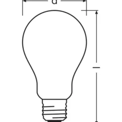 Ledvance Classic LED E27 Päron Filament Matt 17W 2452lm - 840 Kallvit | Ersättare 150W