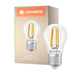 Ledvance Classic LED E27 Päron Filament Klar 3.4W 470lm - 827 Extra Varm Vit | Dimbar - Ersättare 40W