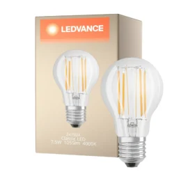 Ledvance Classic LED E27 Päron Filament Klar 7.5W 1055lm - 940 Cool white | Bästa färgåtergivning - Dimbar - Ersättare 75W