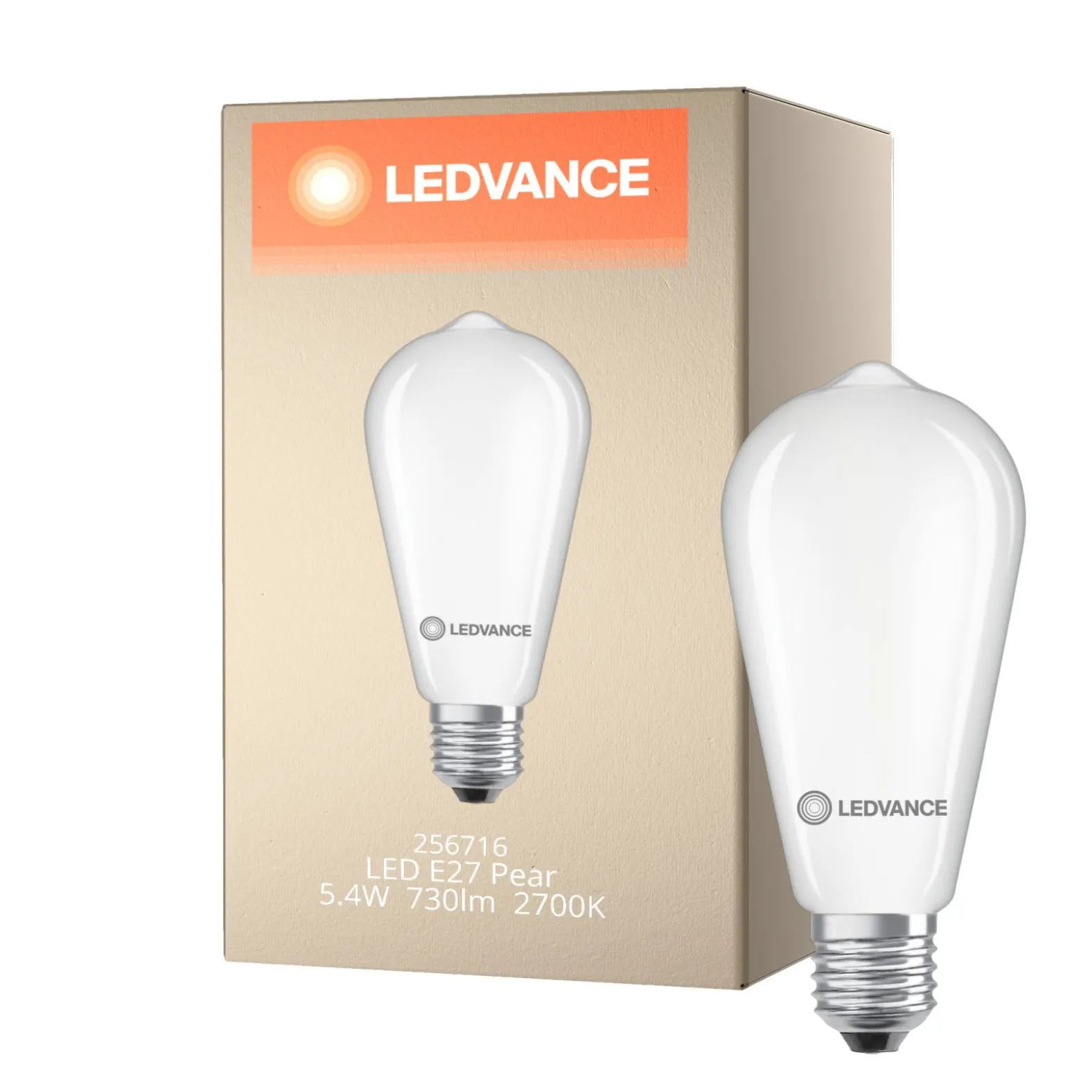 Ledvance Classic LED E27 Päron Matt 5.4W 730lm - 827 Extra Varm Vit | Ersättare 60W