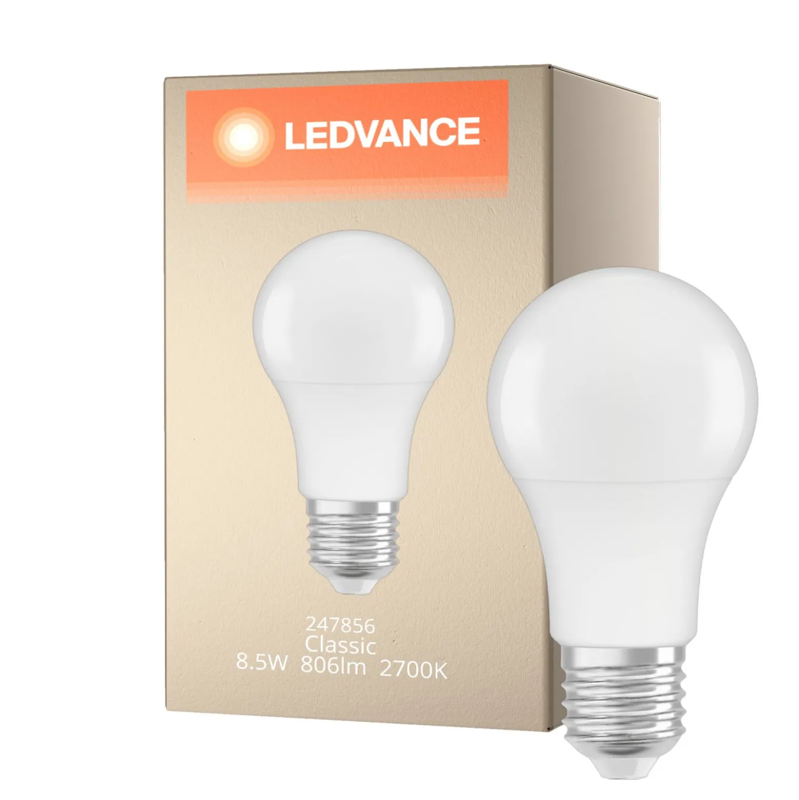 Ledvance Classic LED E27 Päron Matt 8.5W 806lm - 827 Extra Varm Vit | Ersättare 60W