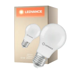 Ledvance Classic LED E27 Päron Matt 8.5W 806lm - 827 Extra Varm Vit | Ersättare 60W - Återvunnet