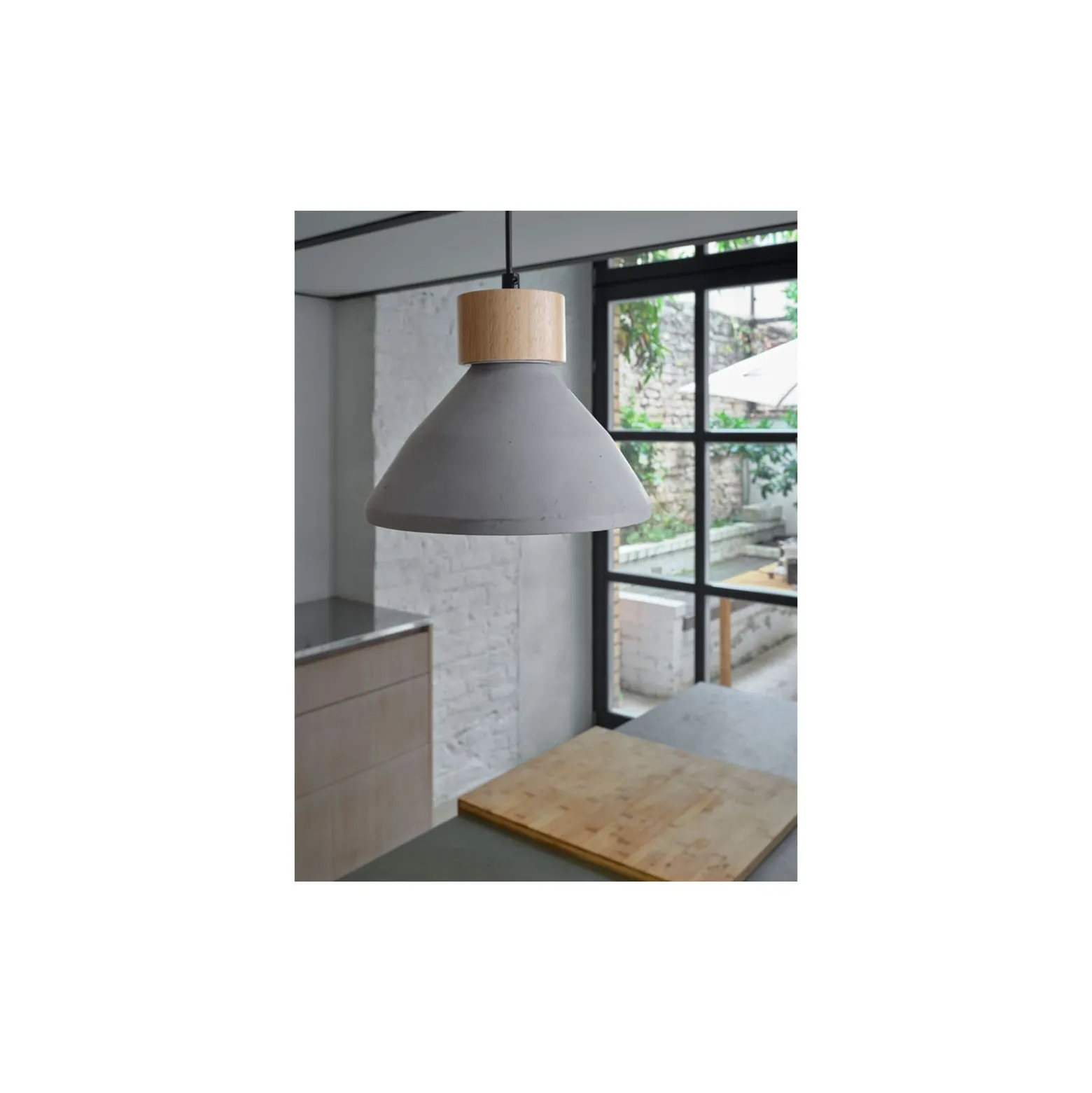 Ledvance Decor Betong/Stål/Trä Pendellampa 220 Mörk Grå | Passande för E27