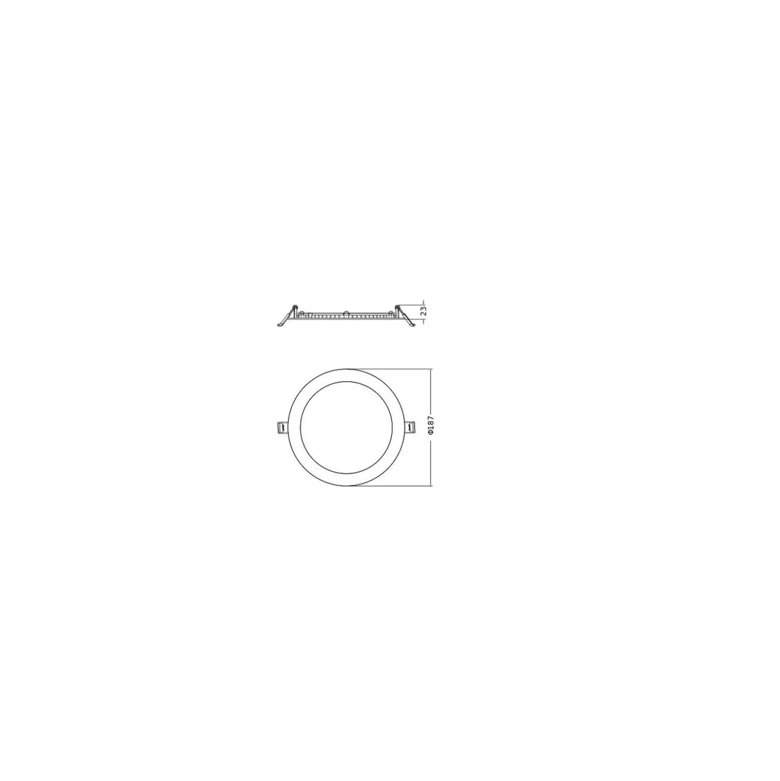 Ledvance Downlight Slim Alu Vit 16W 1600lm 90D - 830 Varm Vit | Utskärning 175mm - IP44