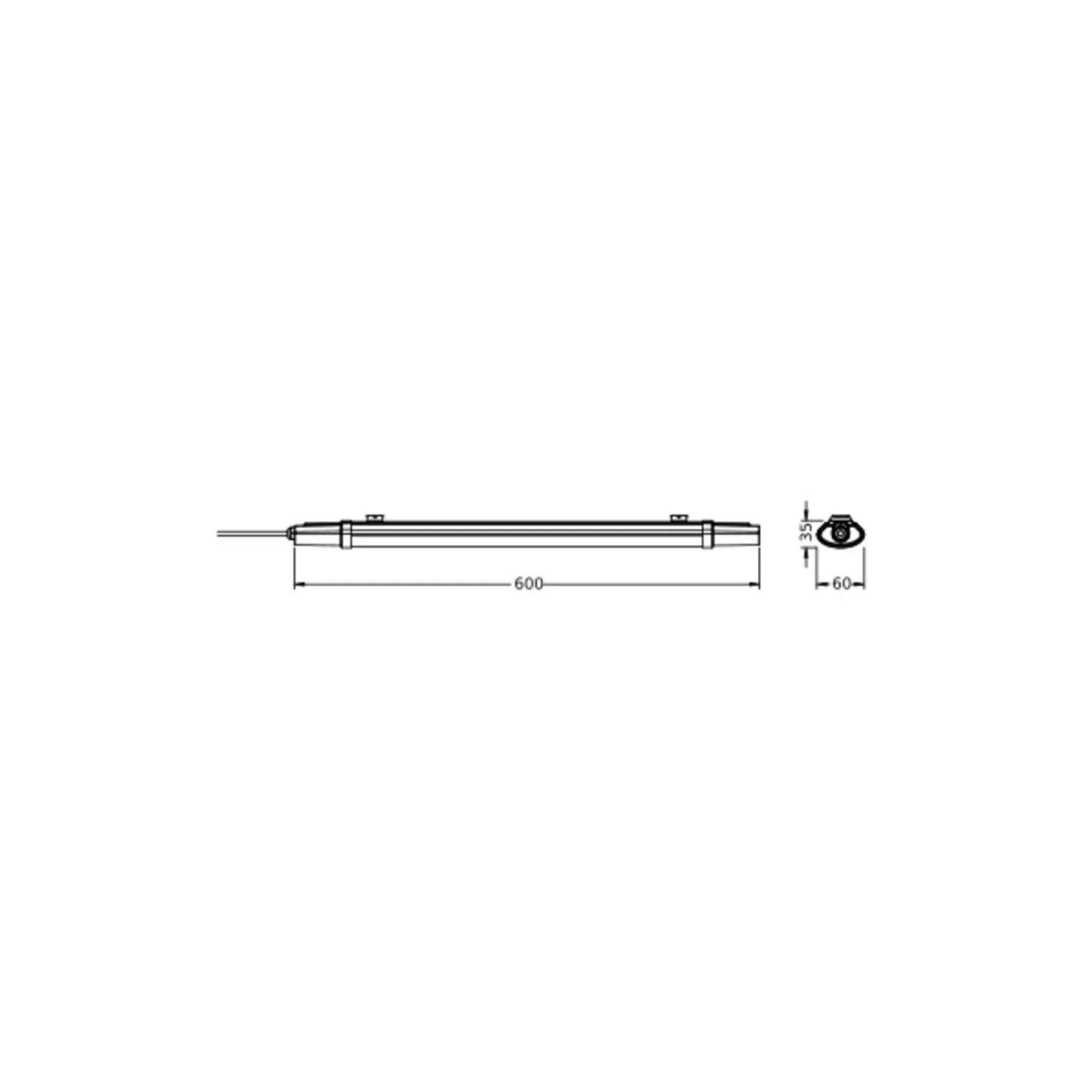 Ledvance LED Allmänbruksarmatur Vattentät Fukttät Eco Slim 18W 1980lm - 840 Kallvit | 60cm