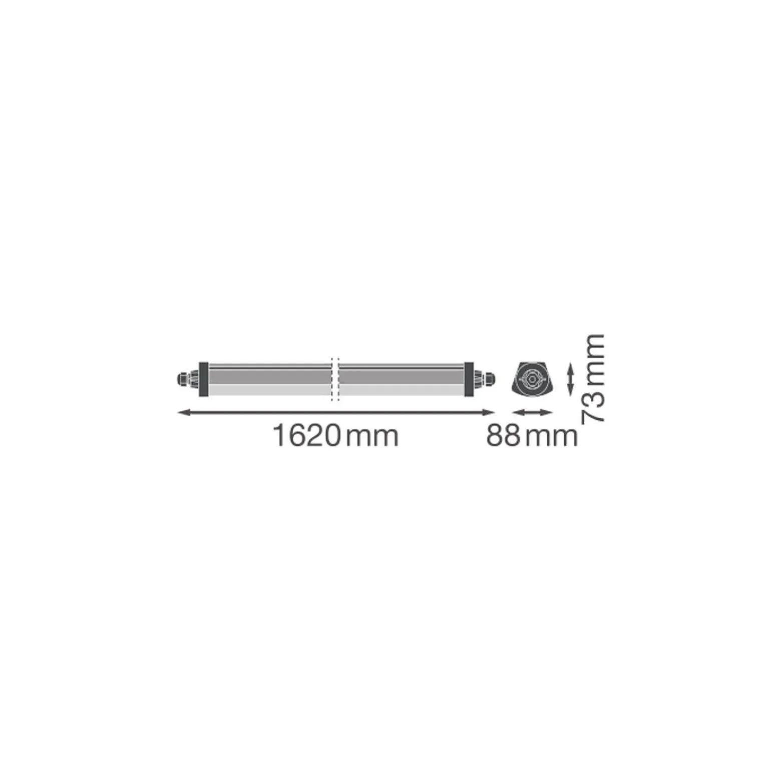 Ledvance LED Allmänbruksarmatur Vattentät Fukttät Flex Grå 42W 6800lm - 830 Varm Vit | 150cm - Dali Dimbar - Ersättare 2x58W