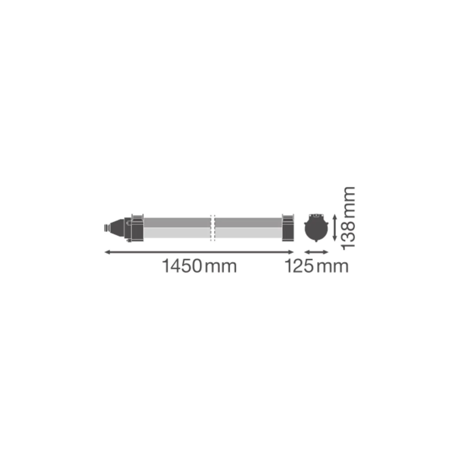 Ledvance LED Allmänbruksarmatur Vattentät Fukttät Max PMMA (Polymethyl Methacrylate) 43W 6200lm - 840 Kallvit| 120cm - Ersättare 2x36W