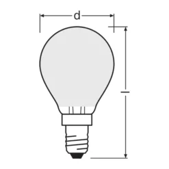 Ledvance LED Classic E14 Päron Filament Matt 1.2W 255lm - 840 Kallvit | Ersättare 25W