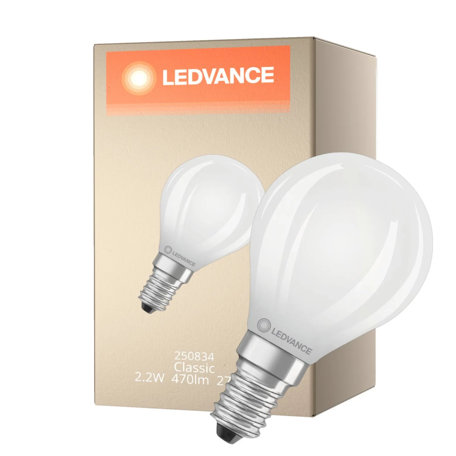 Ledvance LED Classic E14 Päron Filament Matt 2.2W 470lm - 827 Extra Varm Vit | Ersättare 40W