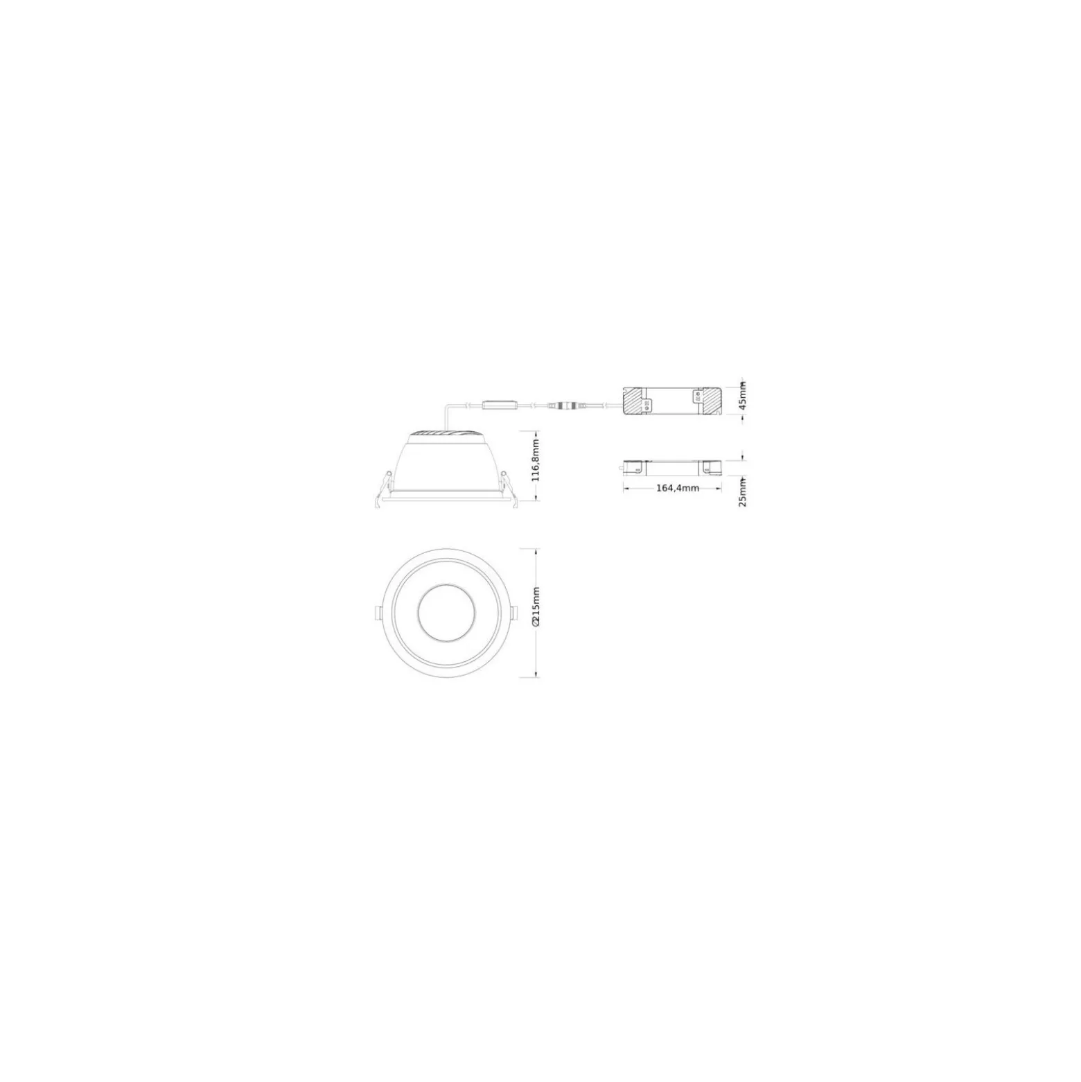 Ledvance LED Downlight Comfort Dali UGR19 Aluminium 30W/25W/20W 3600lm/3000lm/2400lm 930-940 CCT| Utskärning 200mm - IP44 - Bästa Färgåtergivning - Dali Dimbar
